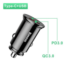 Load image into Gallery viewer, Baseus 30W Car Charger with Type C PD Fast Charger