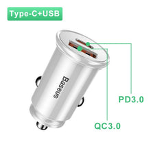 Load image into Gallery viewer, Baseus 30W Car Charger with Type C PD Fast Charger