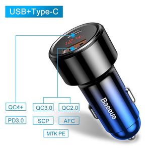 Baseus Quick Charge 4.0 3.0 Car Charger